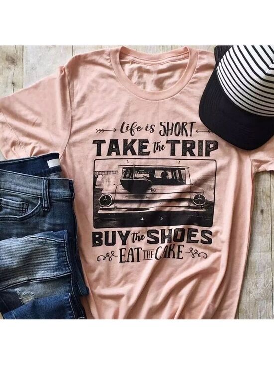 Tops - “Life is Short, Take The Trip” Graphic Tee